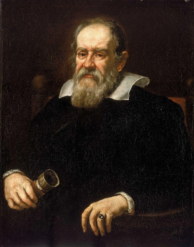 لوحة زيتية تجسد الفيزيائي والفلكي الإيطالي غاليليو غاليلي